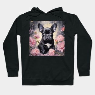 French Bulldog And Roses Hoodie